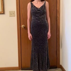 Vintage Carmen Marc Valvo Gray beaded dress